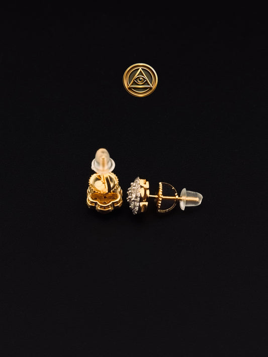 BLOSSOM STUDS — Aretes Flor Moissanite