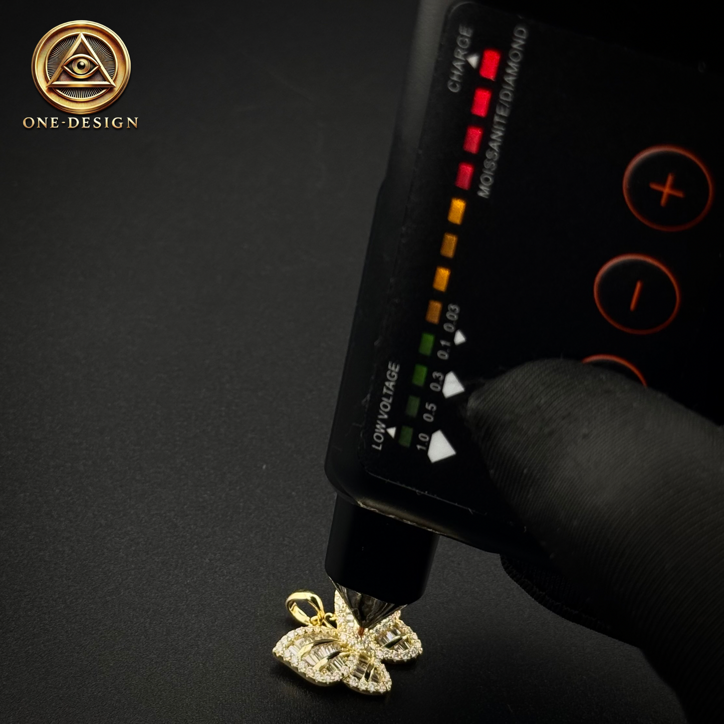 Moissanite butterfly