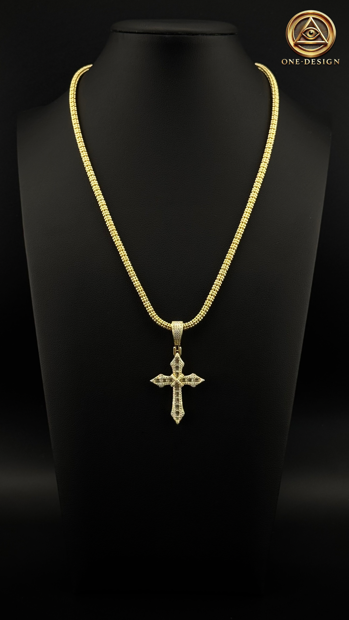 Moissanite infinity cross