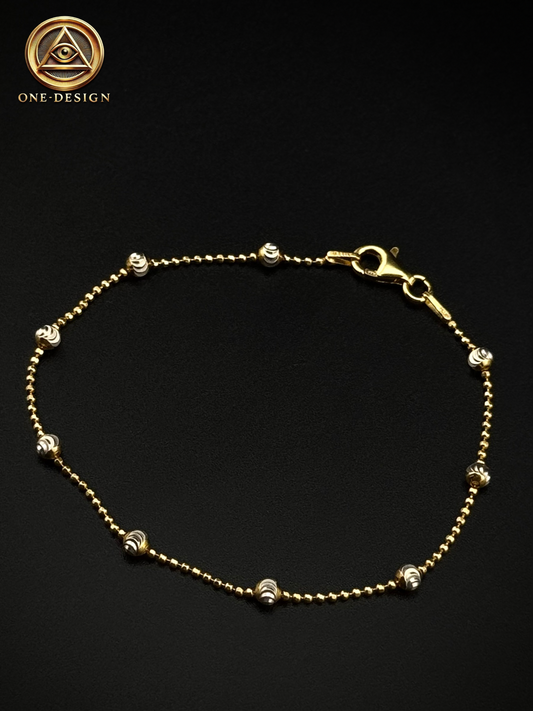 Fine bracelet mooncut 2 tones