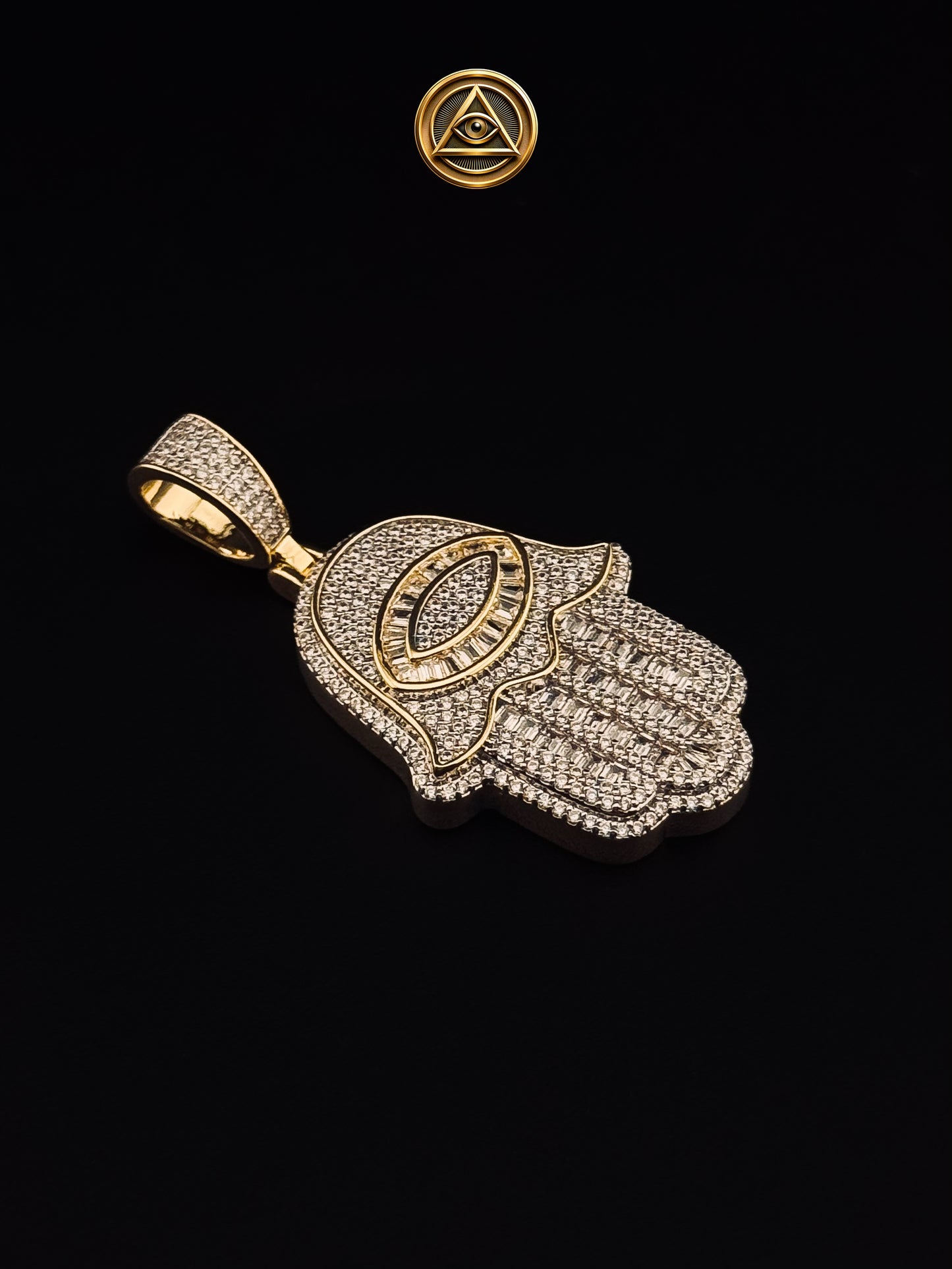 HAMSA PENDANT — Dije Mano de Fátima Ojo Iced