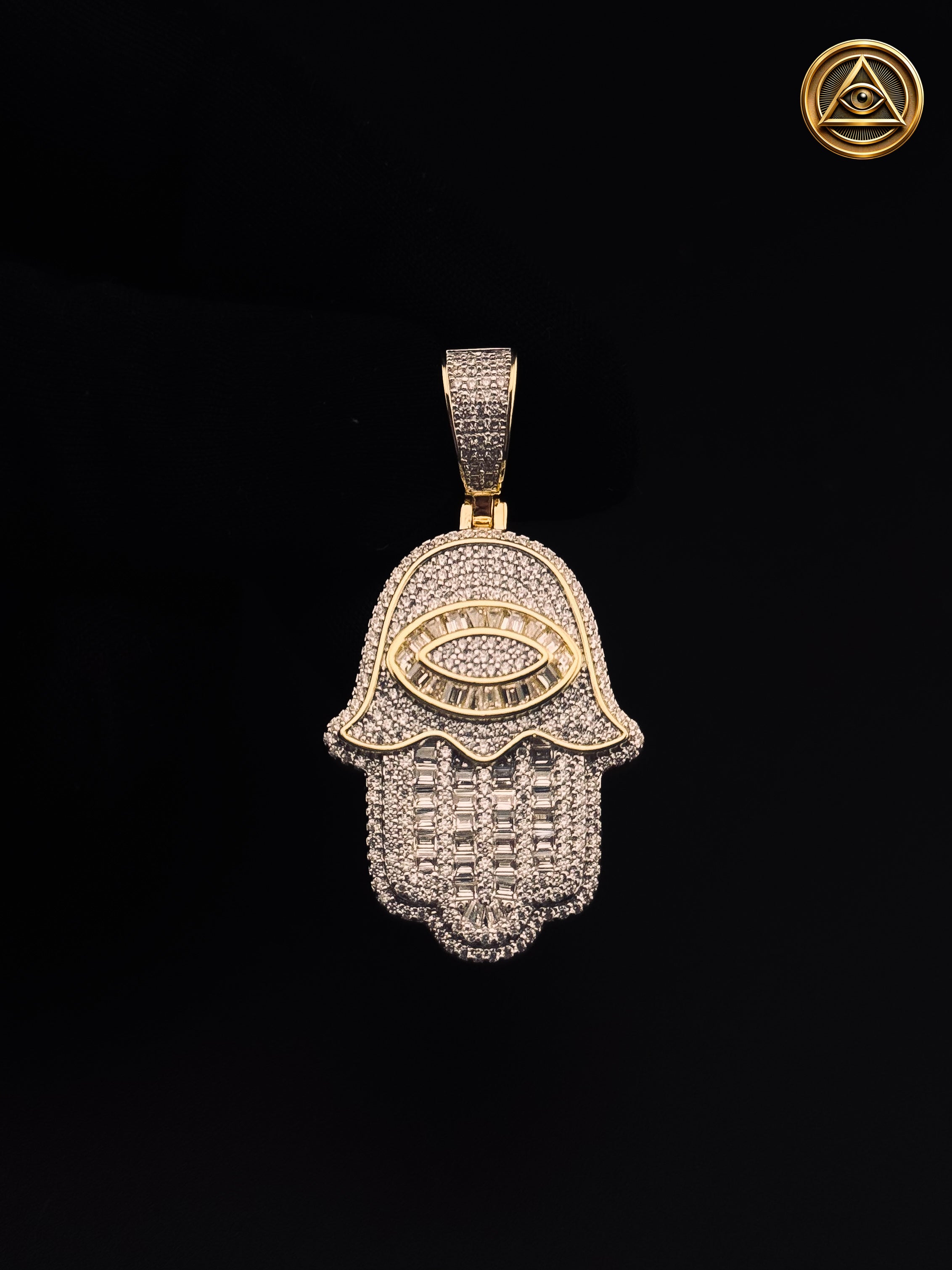 HAMSA PENDANT — Dije Mano de Fátima Ojo Iced