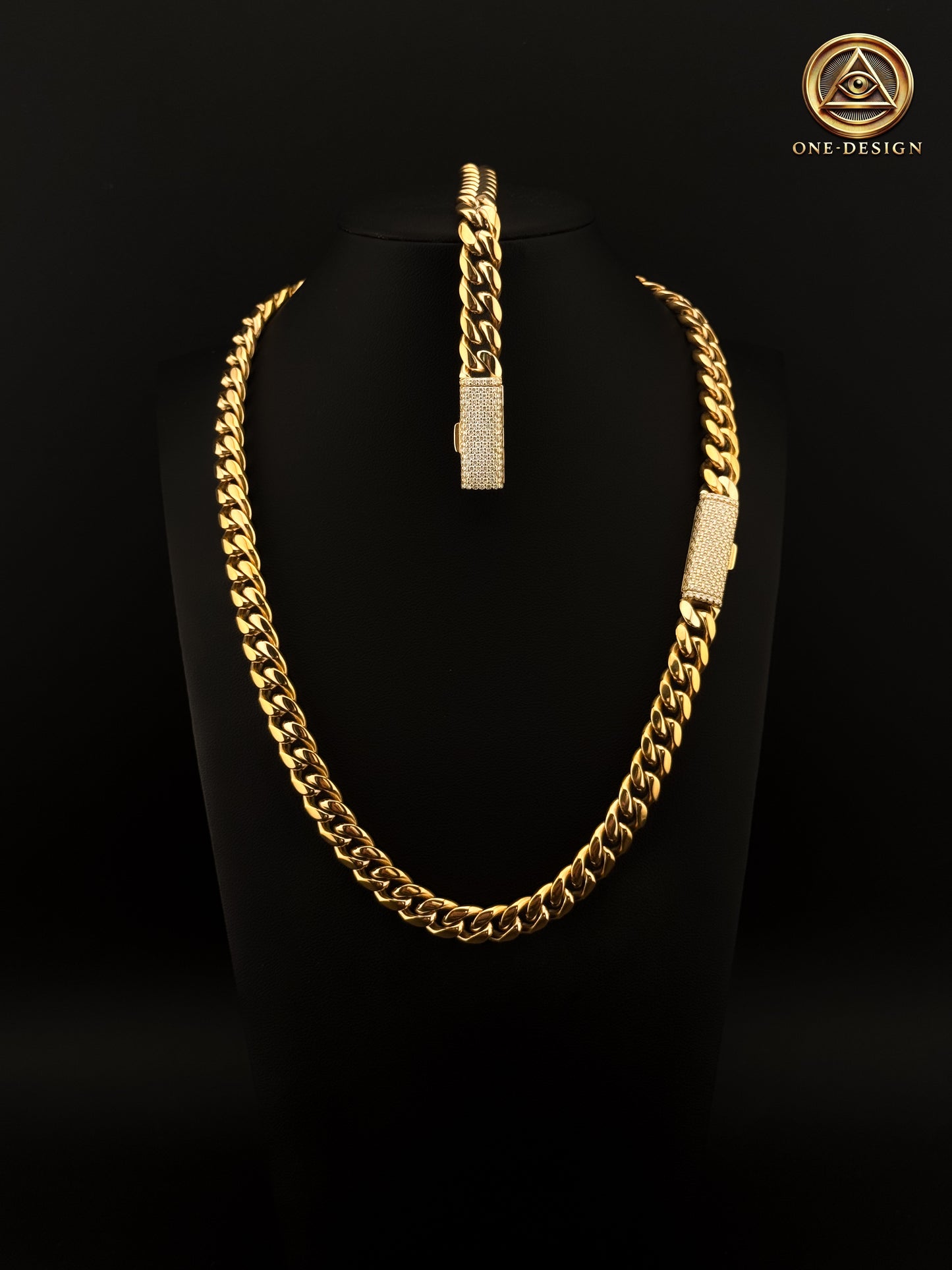 Set Moissanite Cuban link 10MM