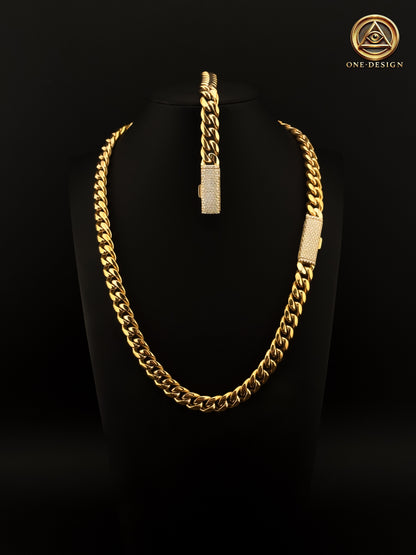 Set Moissanite Cuban link 10MM