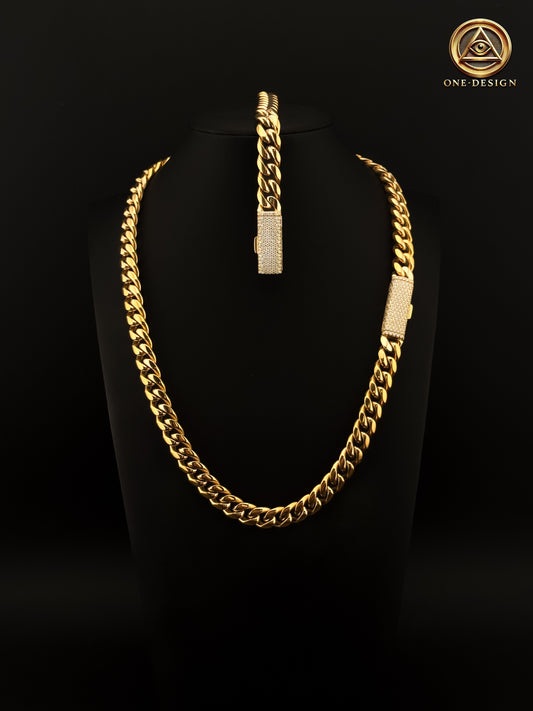 Set Moissanite Cuban link 10MM