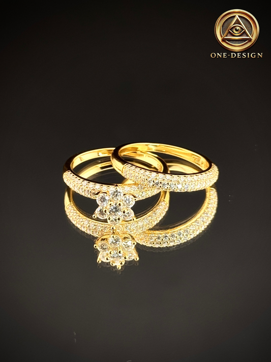 Moissanite flower ring