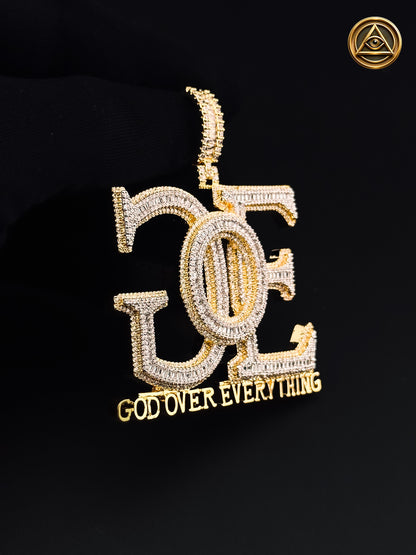 GOD OVER EVERYTHING PENDANT — Dije GOE Baguette