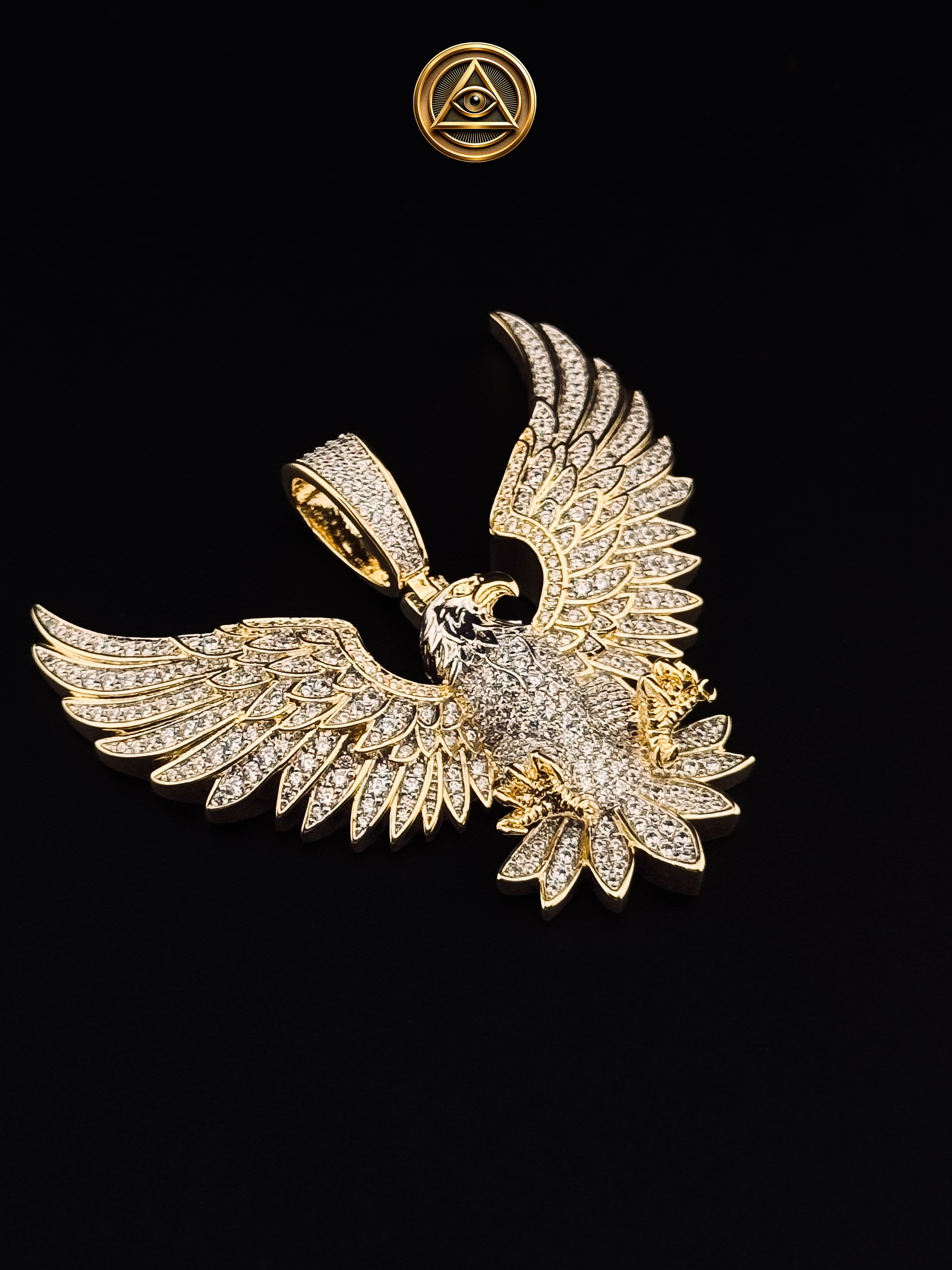 EAGLE PENDANT — Dije Águila Alas Extendidas Iced