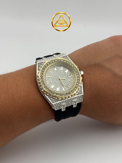 ROYAL ICED WATCH — Reloj Octagonal Iced Out 2 Tonos
