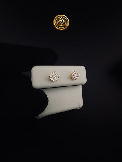 VVSD PRONG CLUSTER STUDS — Aretes Cojín Iced 5mm