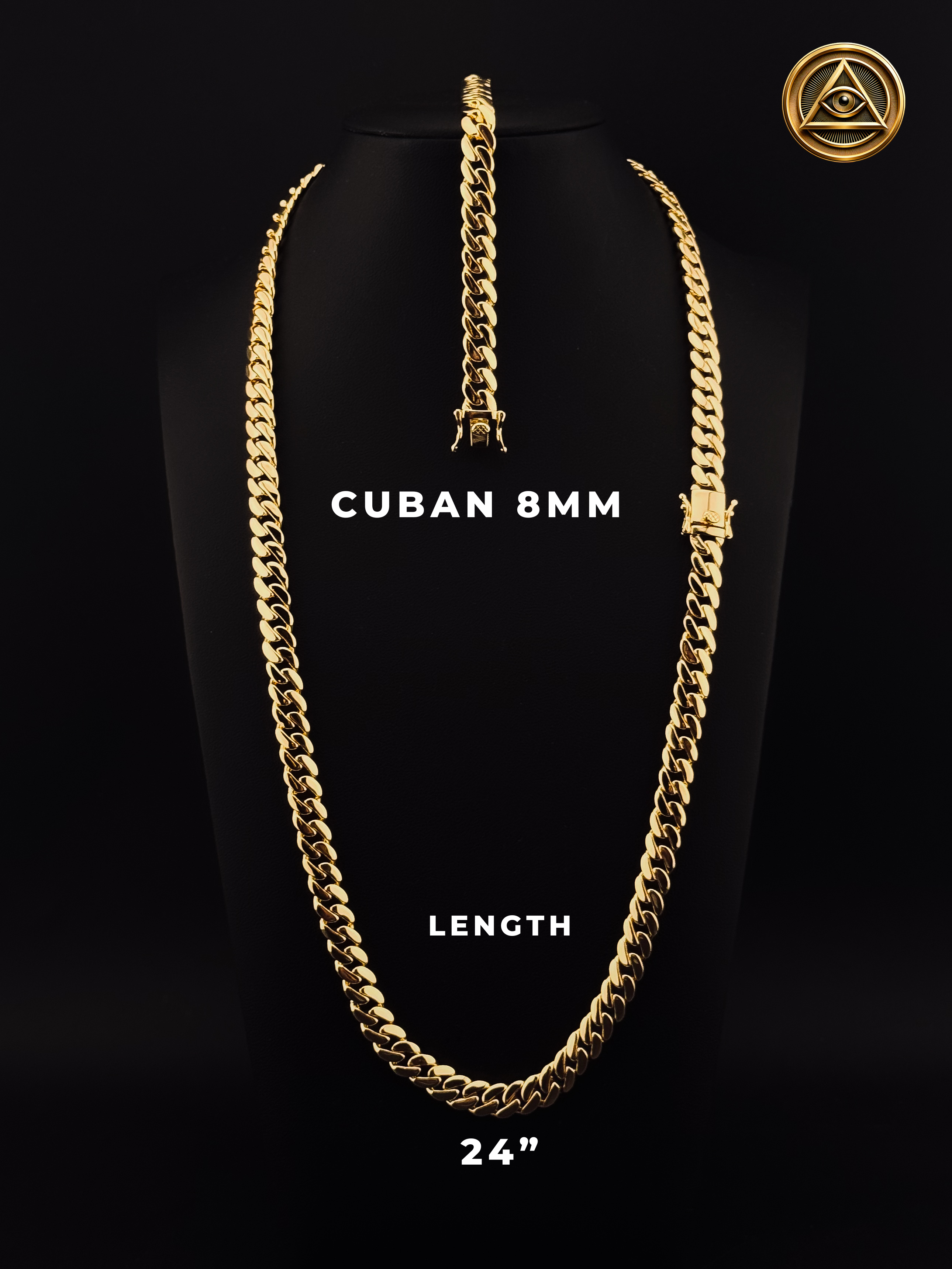 MIAMI CUBAN SET — Cadena y Pulsera Eslabón Cubano 8mm