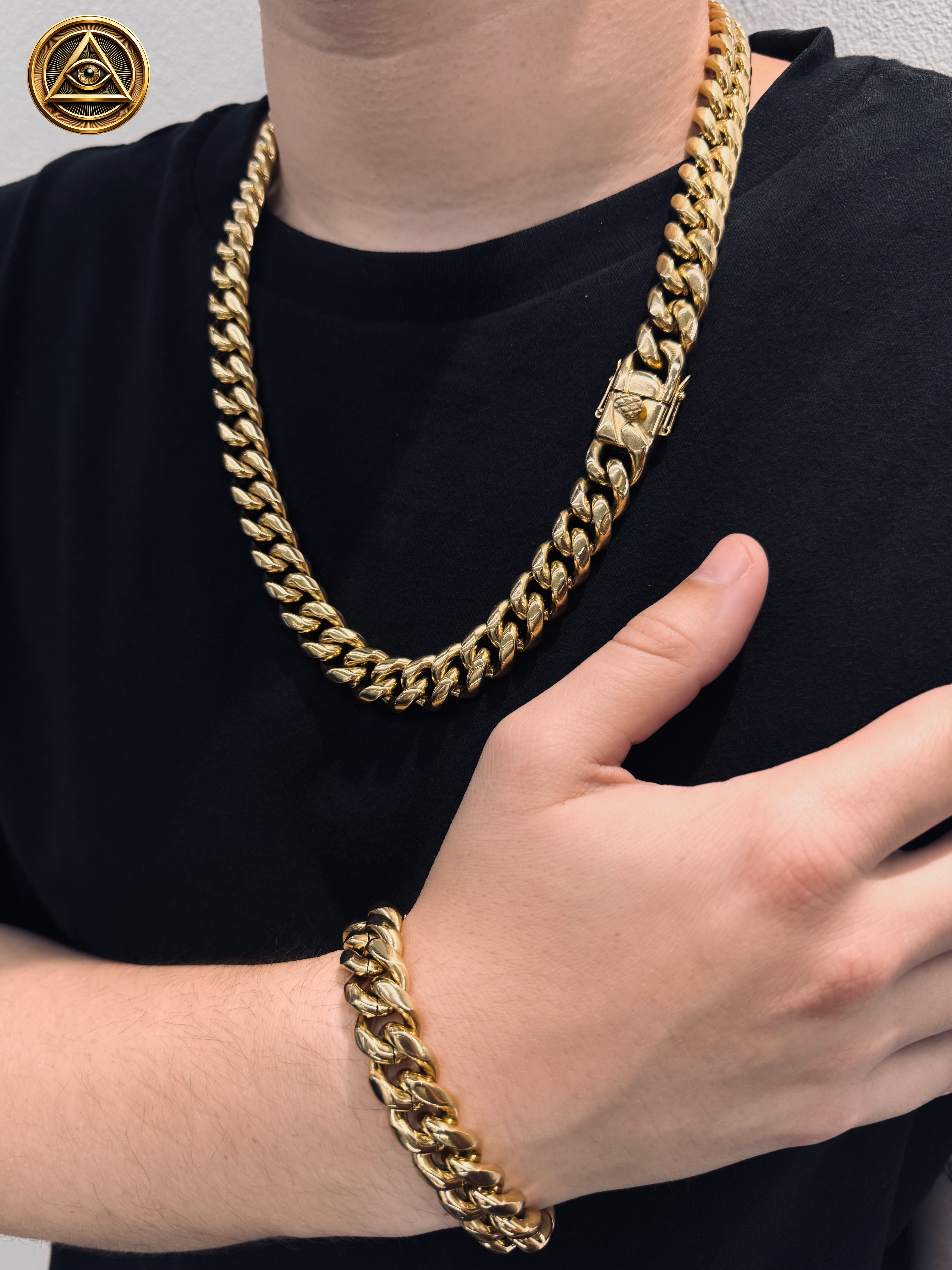 SET CUBAN BOLD 14MM — Cuban Link Gold