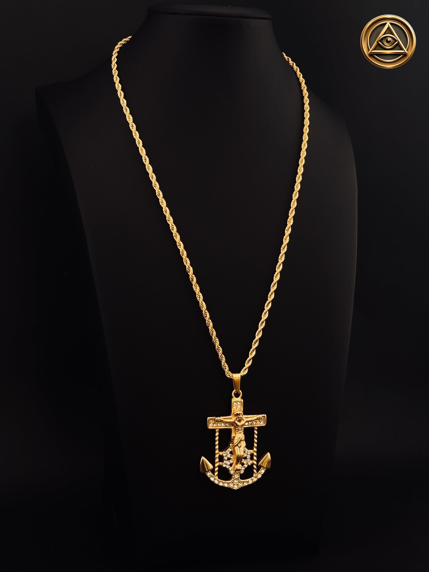 CRISTO ANCHOR SET — Dije Cristo Ancla Acero