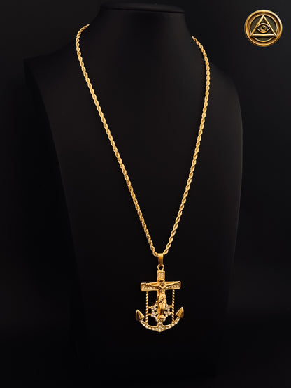 CRISTO ANCHOR SET — Dije Cristo Ancla Acero