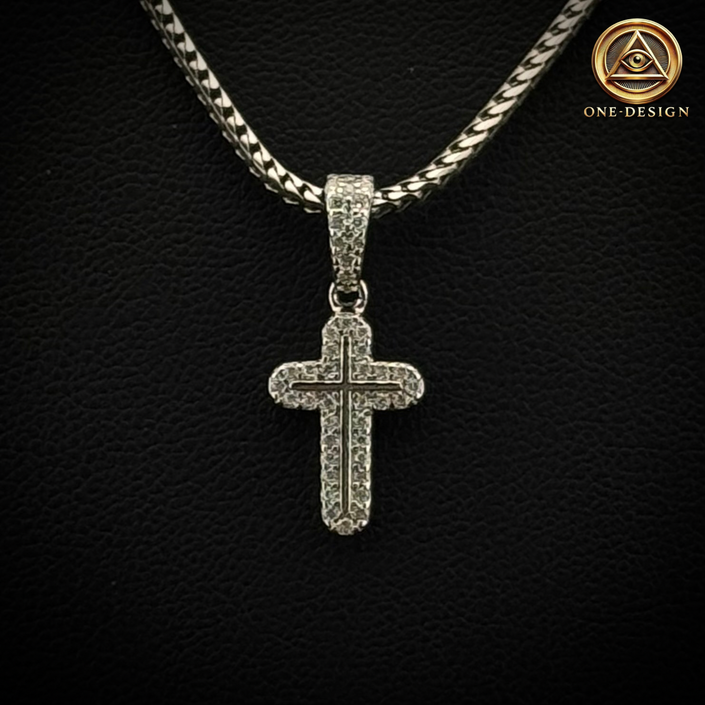 Moissanite ice mini Cross