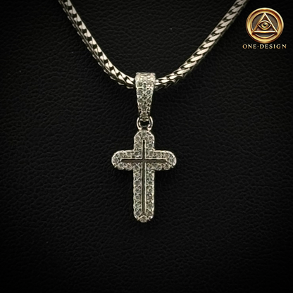 Moissanite ice mini Cross