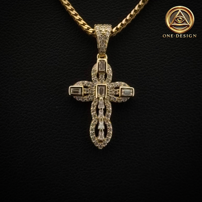 Moissanite Ice Cut Cross