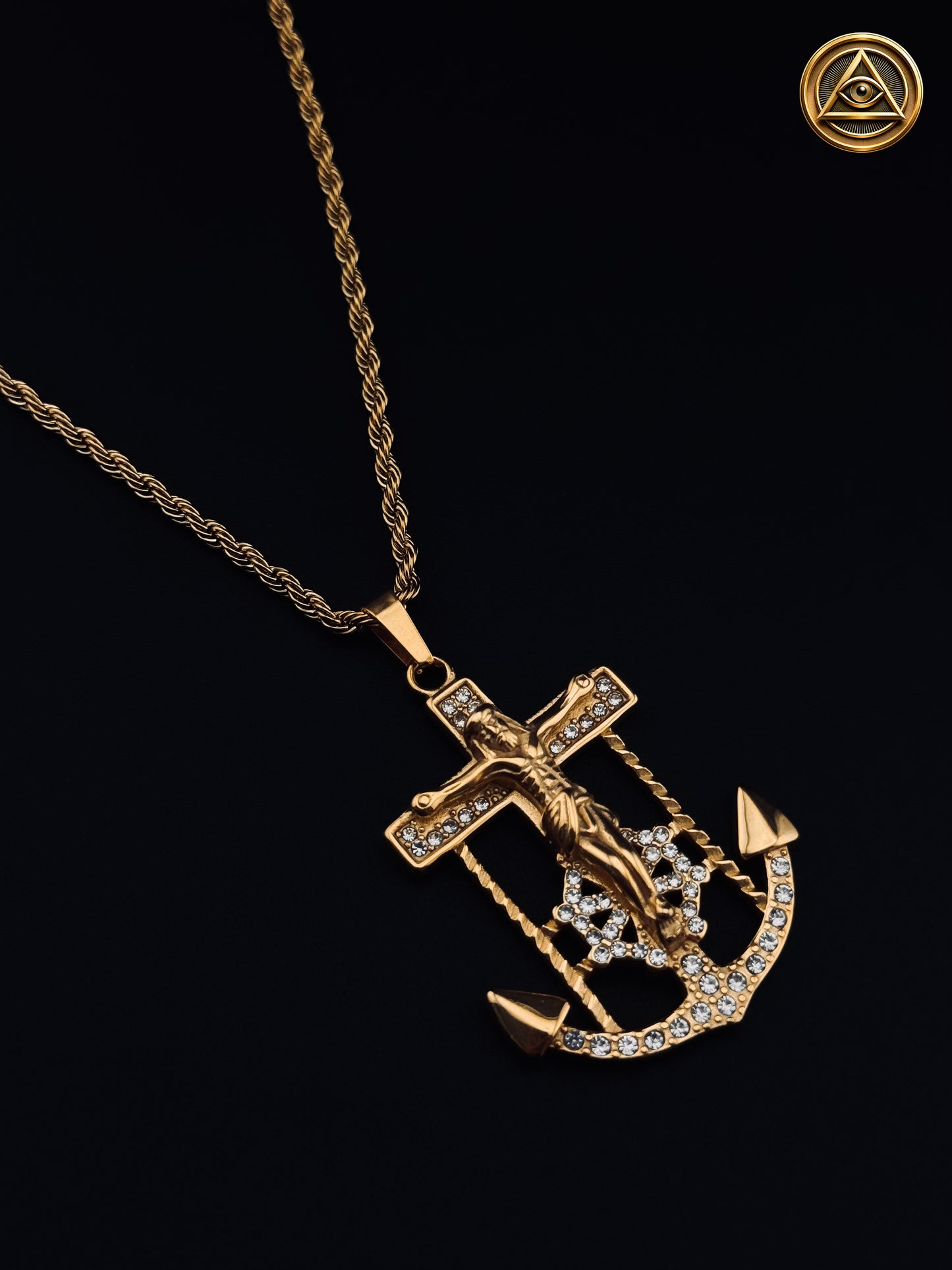 CRISTO ANCHOR SET — Dije Cristo Ancla Acero