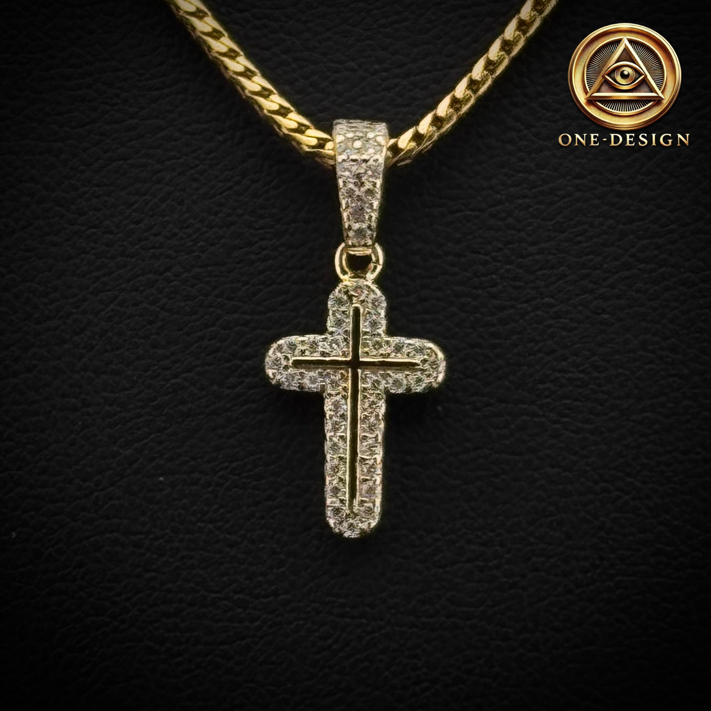 Moissanite ice mini Cross