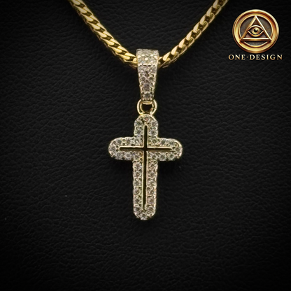 Moissanite ice mini Cross