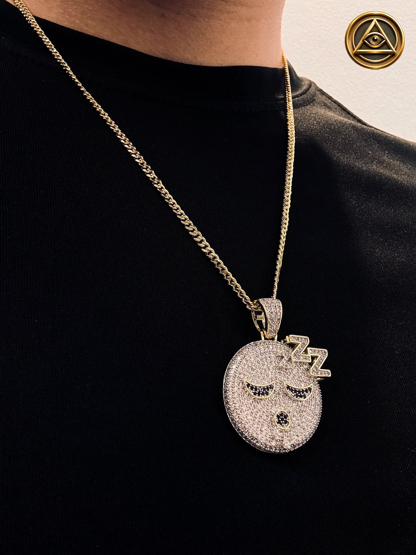 SLEEPY FACE PENDANT — Dije Emoji ZZZ Iced