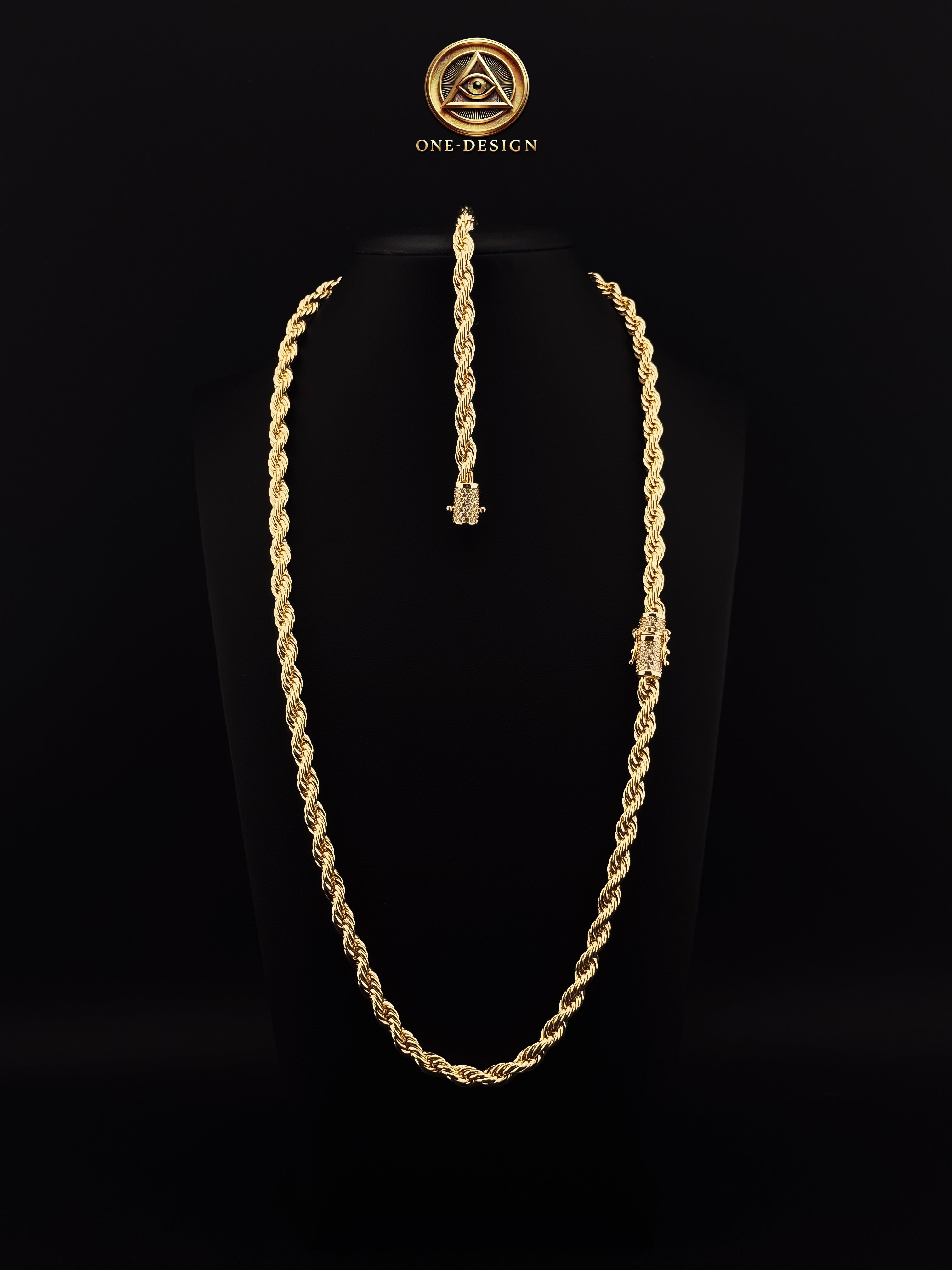 SET SOGA GOLD — Rope Chain 6MM
