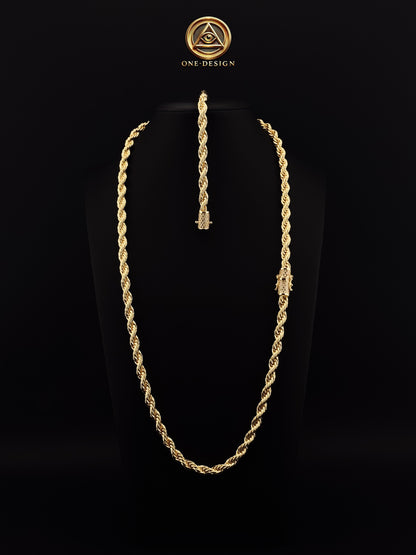 SET SOGA GOLD — Rope Chain 6MM