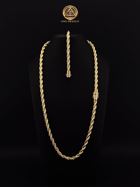 SET SOGA GOLD — Rope Chain 6MM