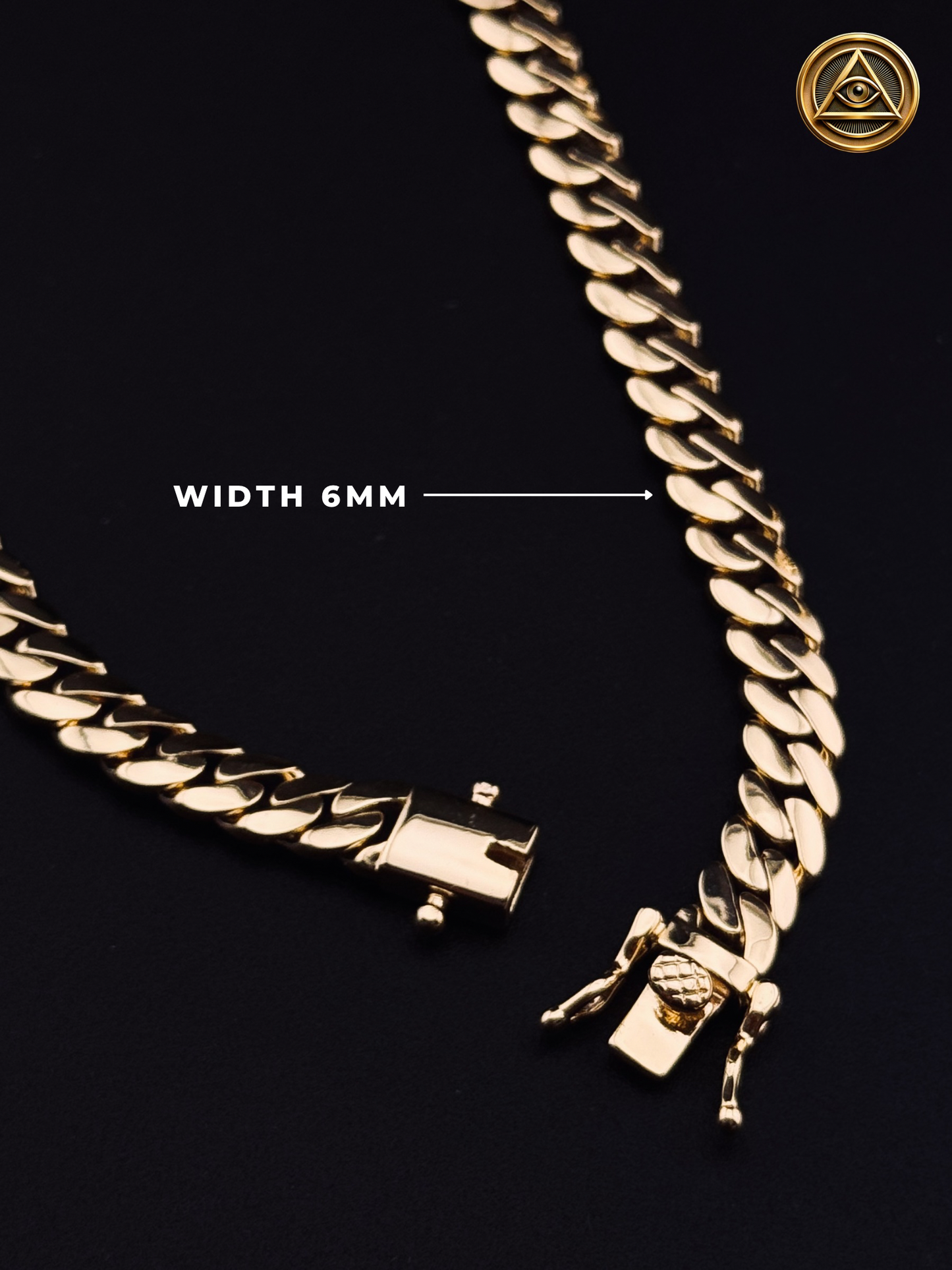 SET CUBAN RHODIUM 6MM — Cuban Link Gold 14K