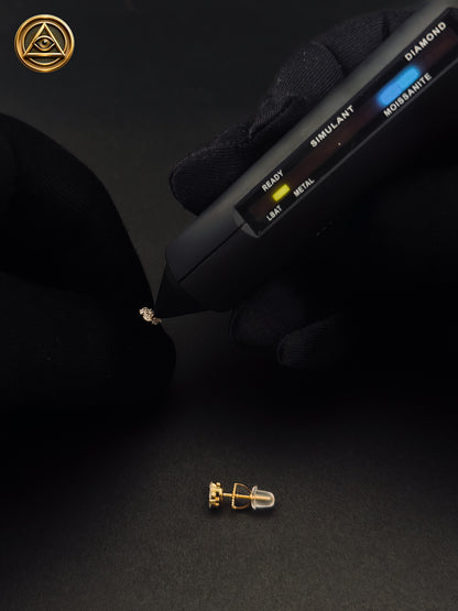 MINI BLOSSOM STUDS — Aretes Flor Moissanite 5MM