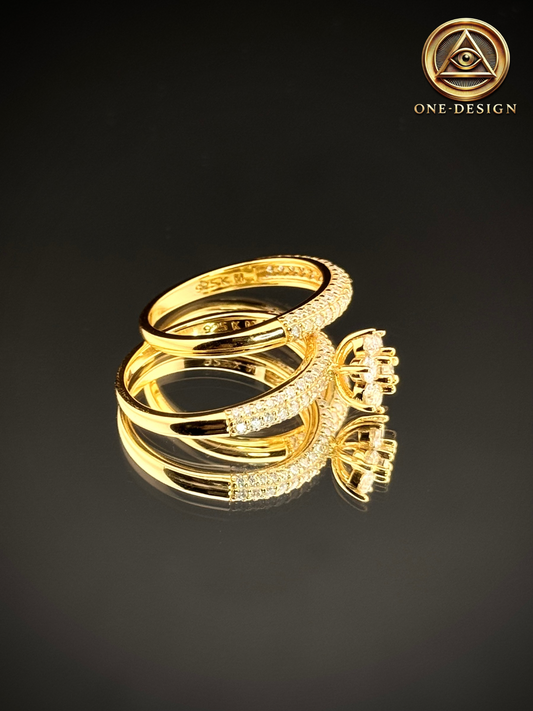 Moissanite flower ring