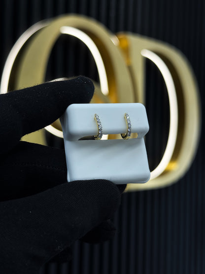 SLIM HOOP EARRINGS — Argollas Delgadas Moissanite VVS-D 1.9mm 925