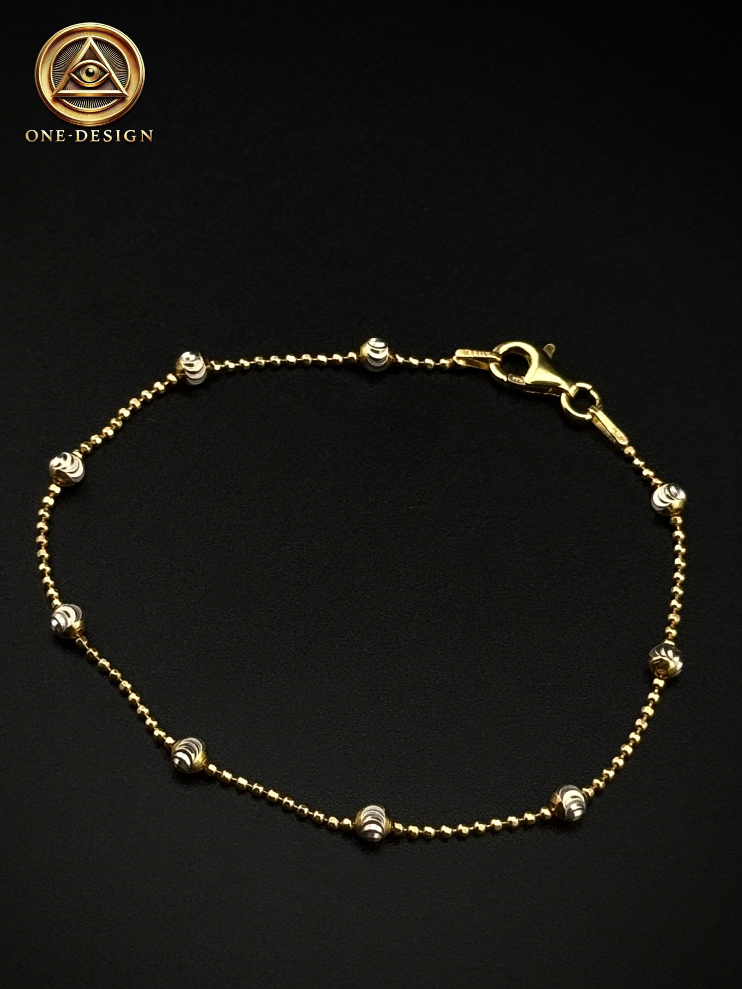 Fine bracelet mooncut 2 tones