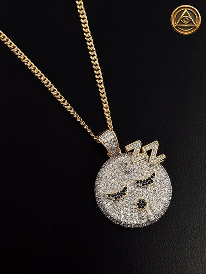 SLEEPY FACE PENDANT — Dije Emoji ZZZ Iced