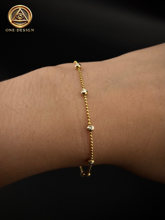 Fine bracelet mooncut 2 tones