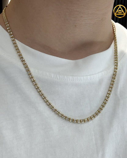 925 ICE FANCY CHAIN 2MM — Cadena Fancy Bicolor Diamantada 22"