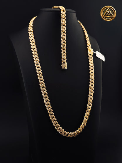 SET CUBAN ICED OUT 8MM — Cuban Link Full Pavé